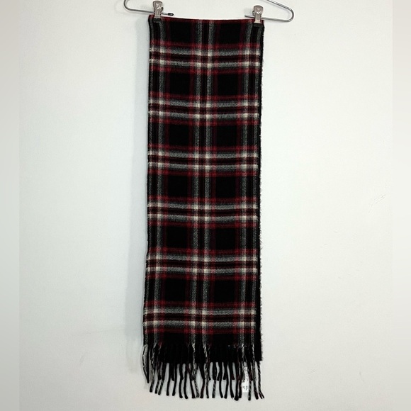 Chaps NEW Womens Plaid Flannel Fleece Fringe Scarf - Picture 4 of 6